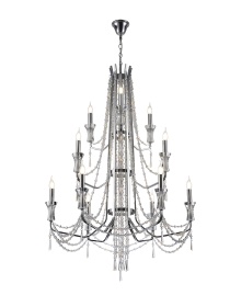 Armand Polished Chrome Crystal Ceiling Lights Diyas Statement Crystal Fittings